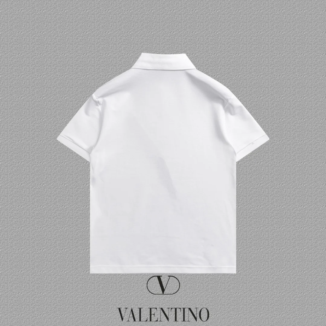 P100✨🔥 [VALENTINO] 2026FW short-sleeved lapel polo shirt Color: Black White Size: S-XXL